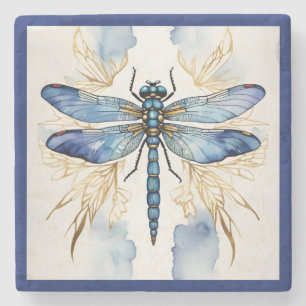 Dragonfly Alcohol Ink Stone Coaster