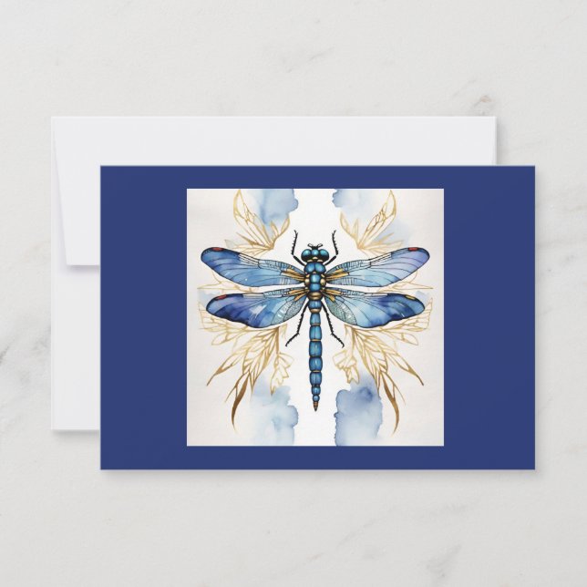 Dragonfly Alcohol Ink  Thank You Card (Front)