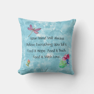 Dragonfly And Floral Watercolor Wash Cushion