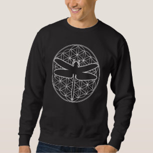 Dragonfly And Flower Of Life Sacred Geometry Sweatshirt