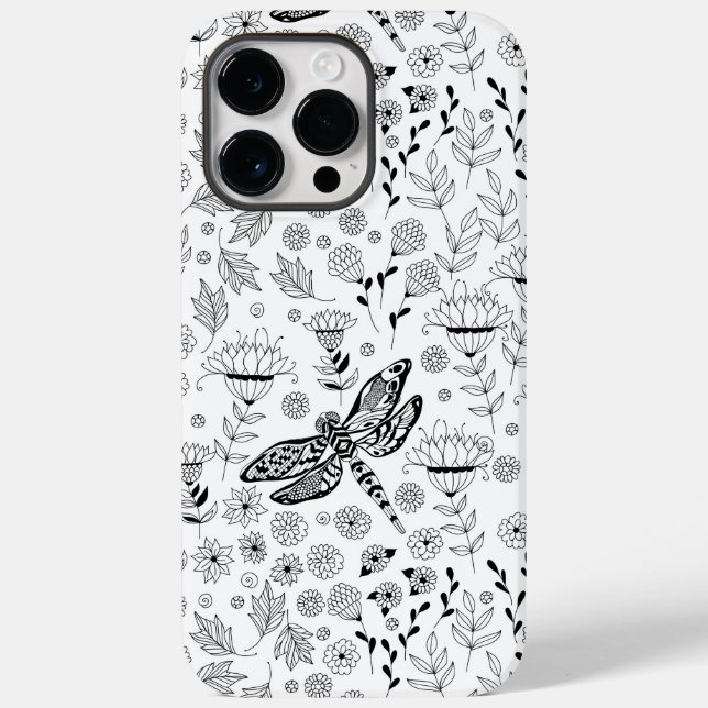 Dragonfly and flowers Case-Mate iPhone case (Back)