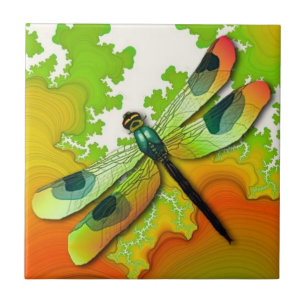 Dragonfly And Fractals Tile