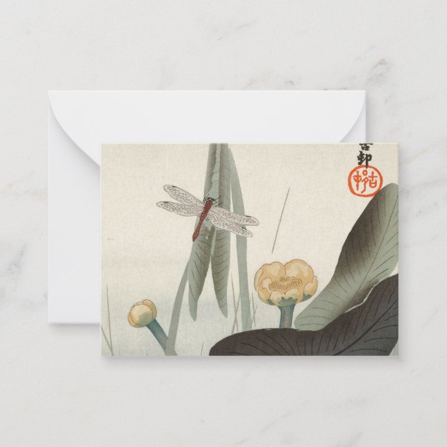 Dragonfly and Lotus, 1920 by Ohara Koson Card (Front)