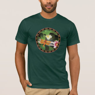 Dragonfly and Lotus Circle T-Shirt