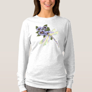 Dragonfly and Pansies T-Shirt