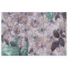 Dragonfly and Purple Floral Newsprint