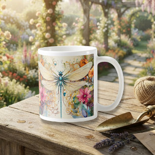 Dragonfly And Wildflowers Coffee Mug