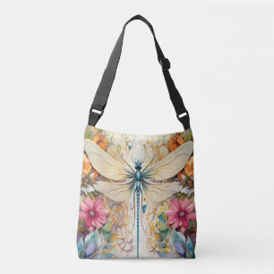 Dragonfly And Wildflowers Crossbody Bag