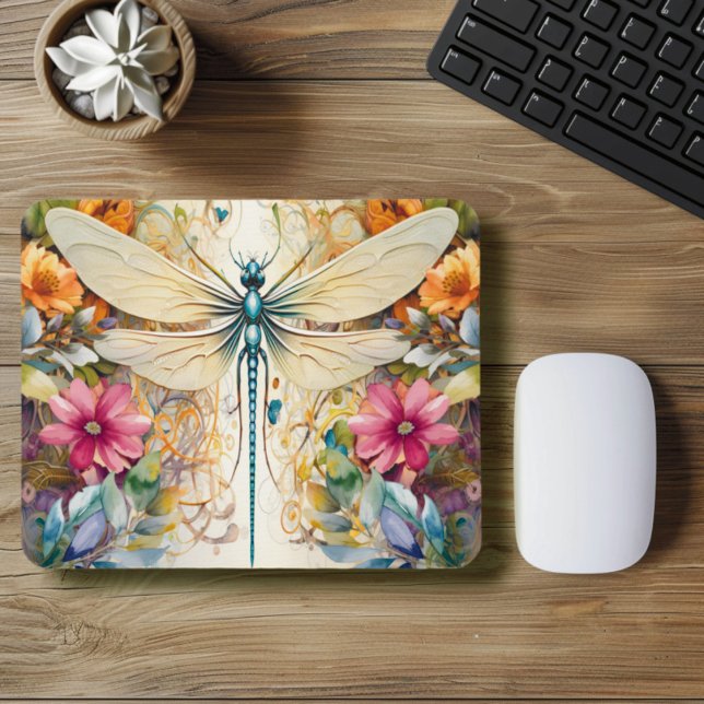 Dragonfly And Wildflowers Mouse Mat (Creator Uploaded)
