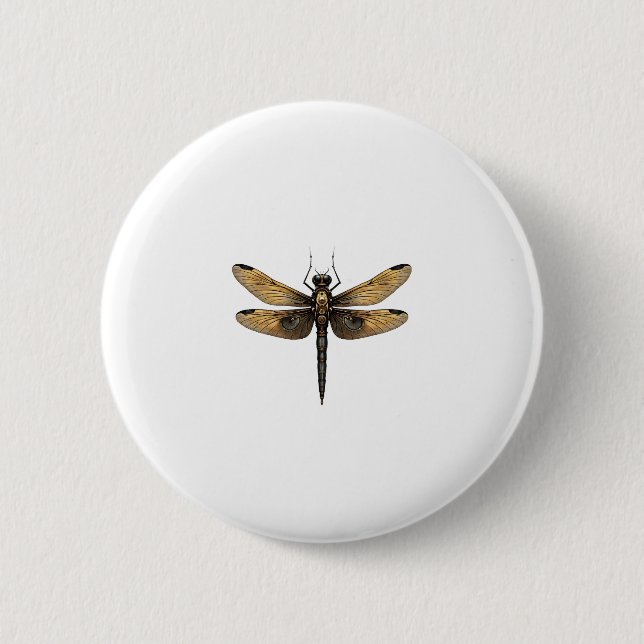 Dragonfly Animal Art Graphic Dragonfly (1) 6 Cm Round Badge (Front)