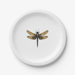 Dragonfly Animal Art Graphic Dragonfly (1) Paper Plate