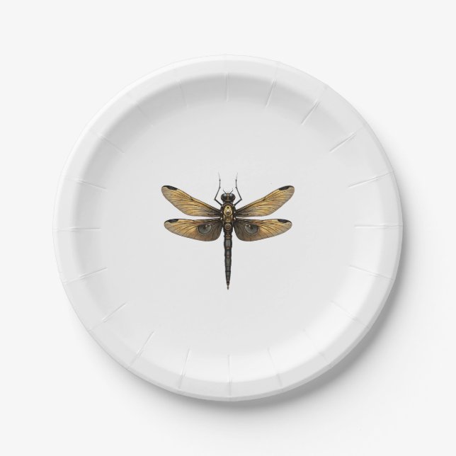Dragonfly Animal Art Graphic Dragonfly (1) Paper Plate (Front)