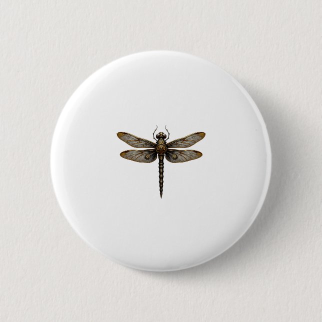 Dragonfly Animal Art Graphic Dragonfly (2) 6 Cm Round Badge (Front)