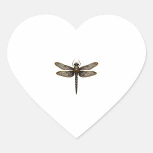Dragonfly Animal Art Graphic Dragonfly (2) Heart Sticker