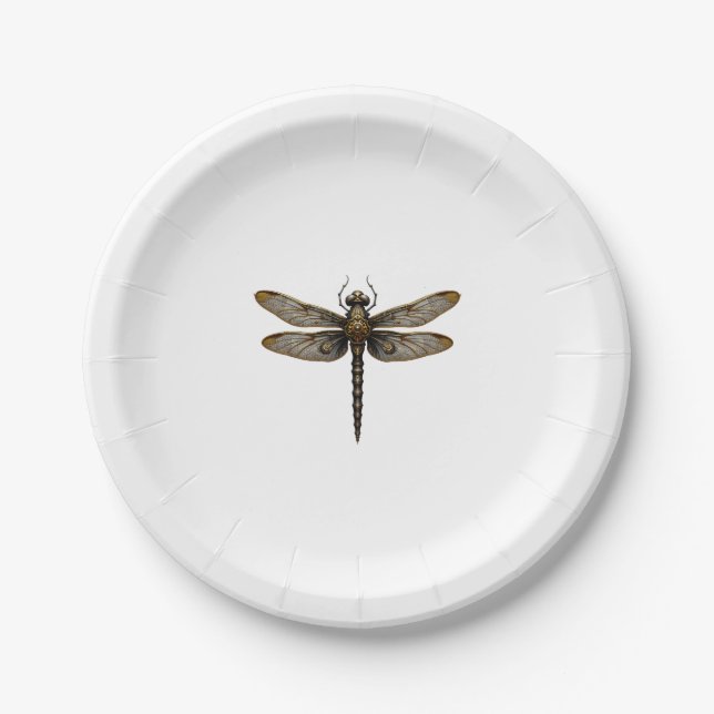 Dragonfly Animal Art Graphic Dragonfly (2) Paper Plate (Front)