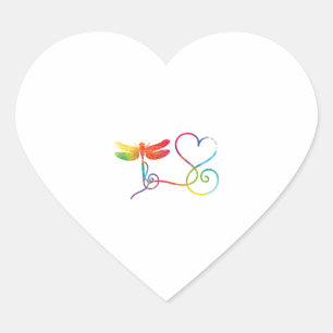 Dragonfly Animal Heart Sticker