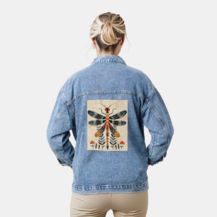 DRAGONFLY ART DENIM JEAN JACK JACKET
