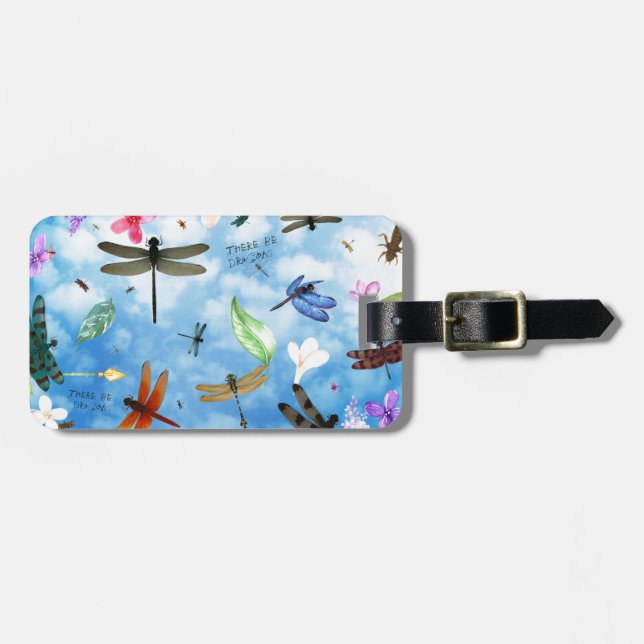 dragonfly art nola kelsey luggage tag (Front Horizontal)