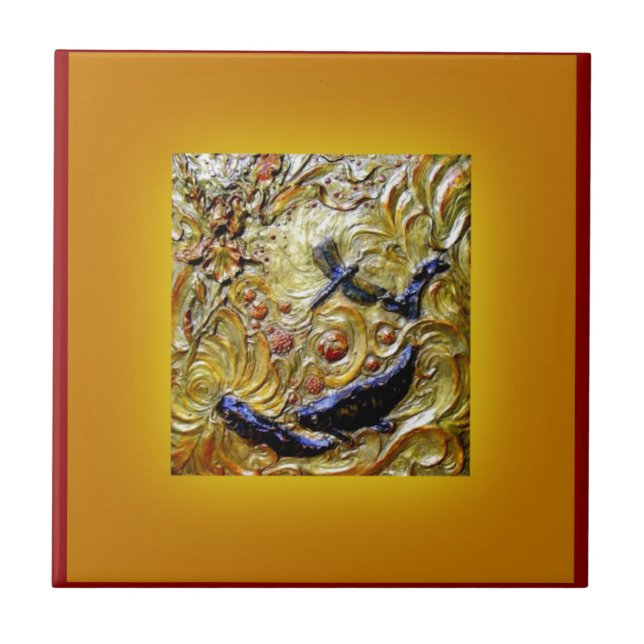 Dragonfly Art Nouveau Bronze by Sharles Tile (Front)