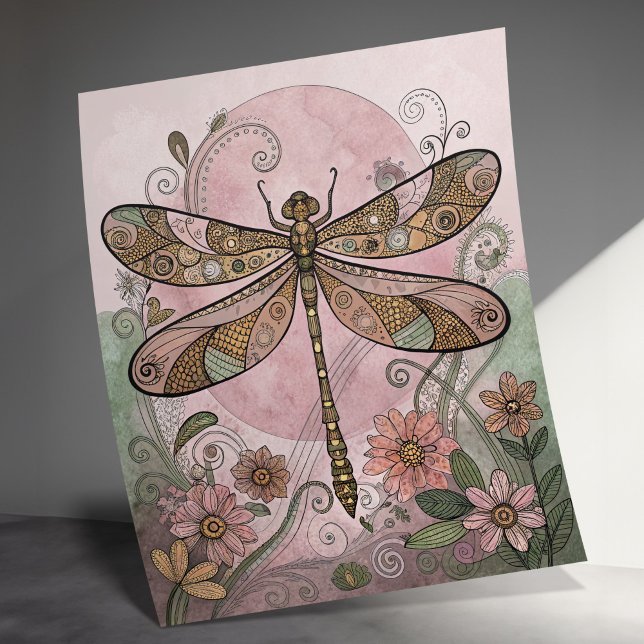 Dragonfly Art Print, Boho Wall Decor,  Poster (Creator Uploaded)