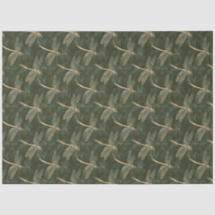 Dragonfly Artistic Green Design Pattern Decoupage Tissue Paper