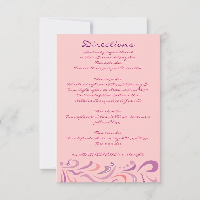 DRAGONFLY Baby Naming Invitation Direction Card (Front)