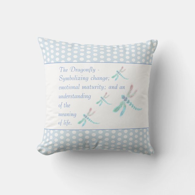 Dragonfly | Beautiful Blue & White Fashion Cushion (Front)
