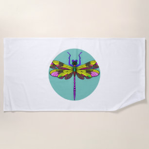 Dragonfly Beautiful, colourful, and ornate      Beach Towel