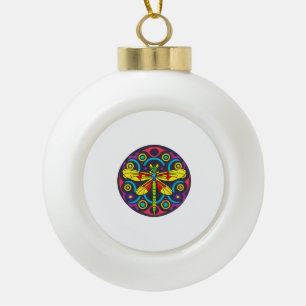 Dragonfly Beautiful, colourful, and ornate        Ceramic Ball Christmas Ornament