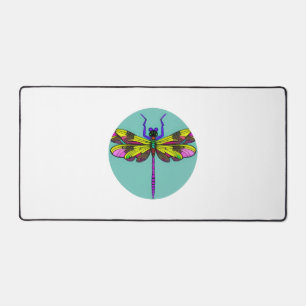 Dragonfly Beautiful, colourful, and ornate Desk Mat