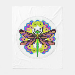 Dragonfly Beautiful, colourful, and ornate Fleece Blanket
