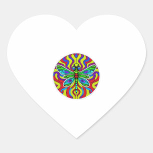 Dragonfly Beautiful, colourful, and ornate       Heart Sticker