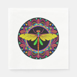 Dragonfly Beautiful, colourful, and ornate Napkin