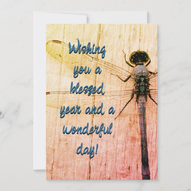 Dragonfly Birthday Card! Invitation (Front)