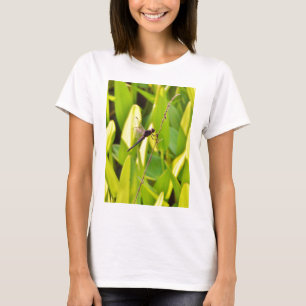 Dragonfly Blue and black on grass. T-Shirt