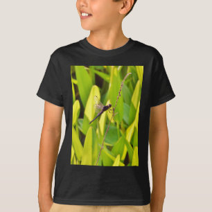 Dragonfly Blue and black on grass. T-Shirt