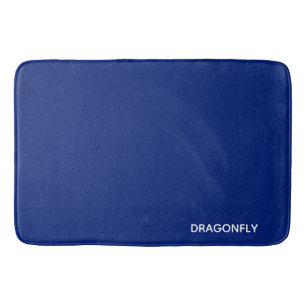 Dragonfly blue color name bath mat