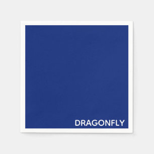Dragonfly blue color name napkin