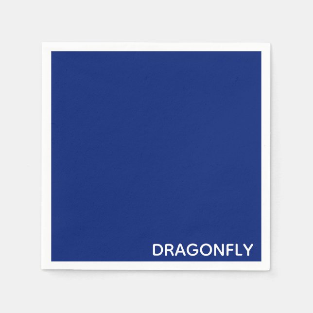 Dragonfly blue color name napkin (Front)