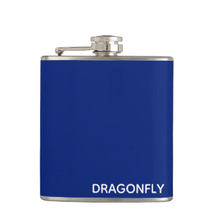 Dragonfly blue colour name hip flask
