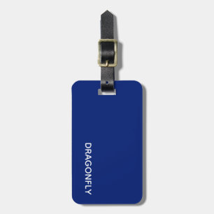 Dragonfly blue colour name luggage tag