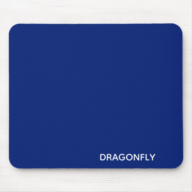 Dragonfly blue colour name mouse mat (Front)