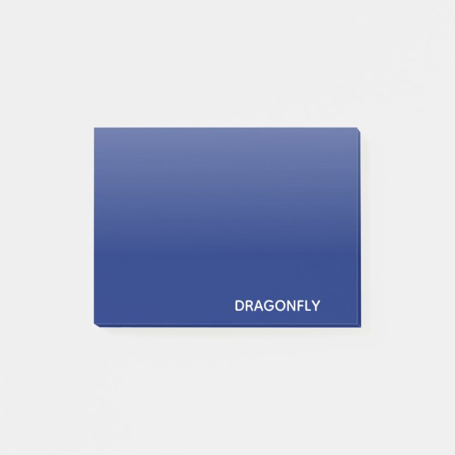 Dragonfly blue colour name post-it notes (Front)