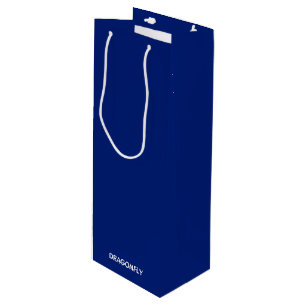 Dragonfly blue colour name wine gift bag