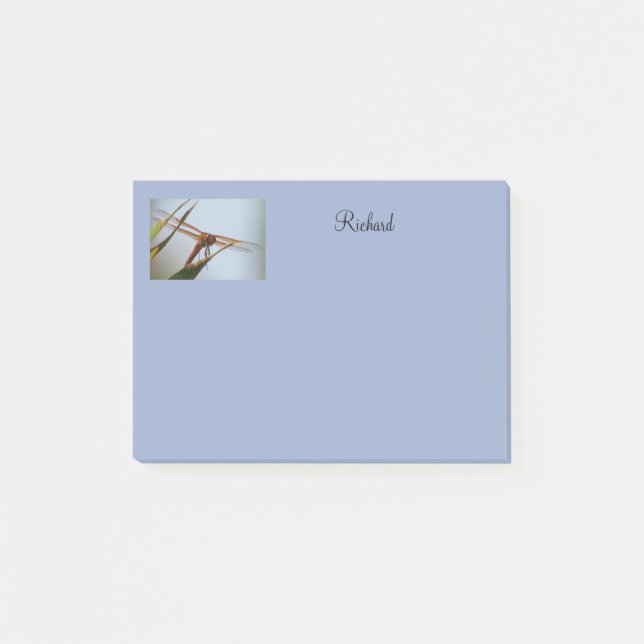 Dragonfly Blue Personalised Post it Notes 4x3 (Front)