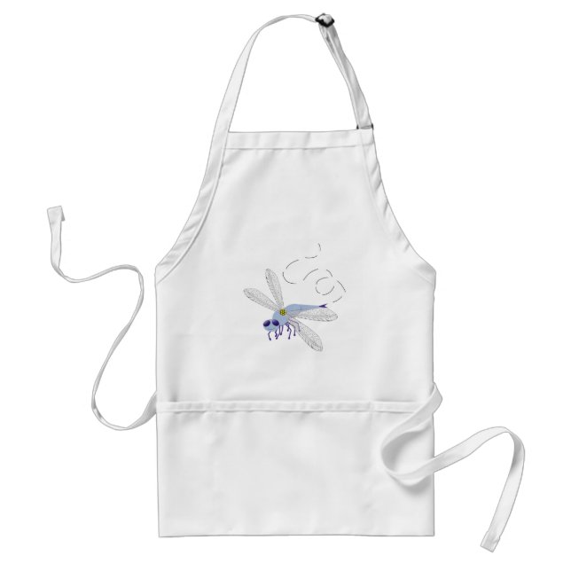 Dragonfly Blue Whimsical Cartoon Art Standard Apron (Front)