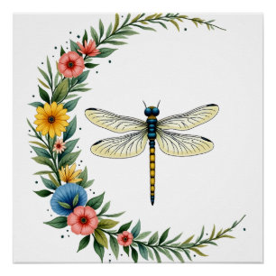 Dragonfly Boho Crescent Moon Peace Sign Hippie Dra