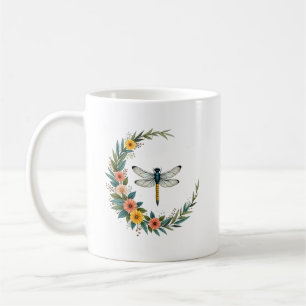 Dragonfly Boho Crescent Moon Peace Sign Hippie Dra Coffee Mug