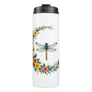 Dragonfly Boho Crescent Moon Peace Sign Hippie Dra Thermal Tumbler