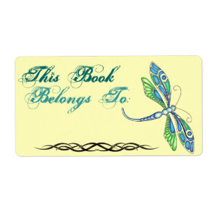 Dragonfly Book Plate Ownership Label